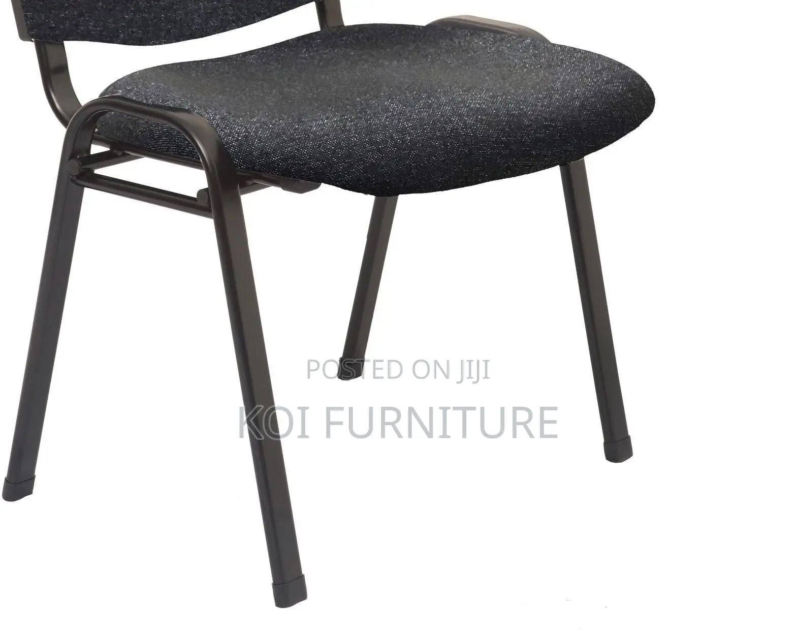 Office Chairs; Fabric Mid Back Office Visitors Black Chairs