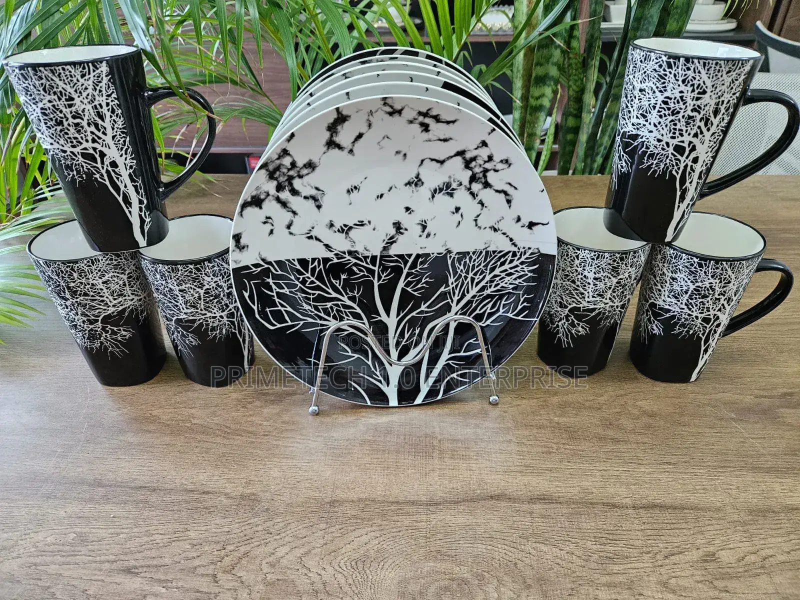 *12 Pc Tree Mug +Tree Plate Set