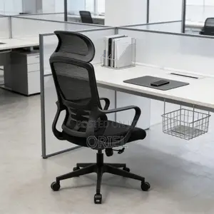 Office Chair : Black Mesh Office High-Back Chair