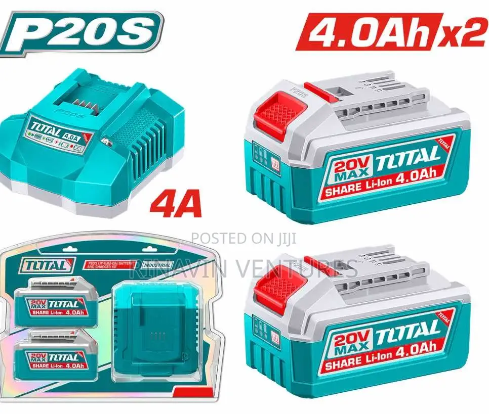 Total Tfbcpk2013 Lithium-Ion Battery and Charger Kit 4.0ahx2