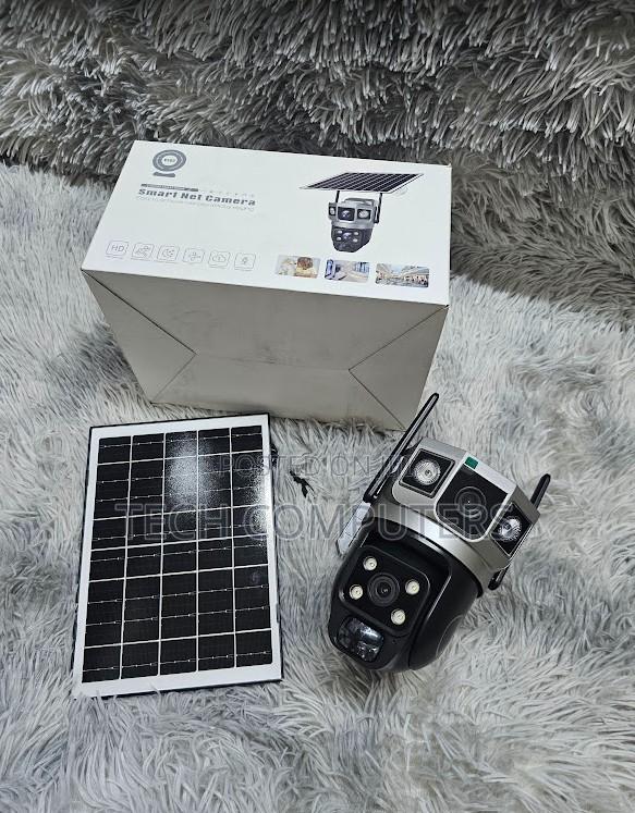 Wireless Outdoor Camera With Solar Panel, Two-Way Audio PTZ Rotation
