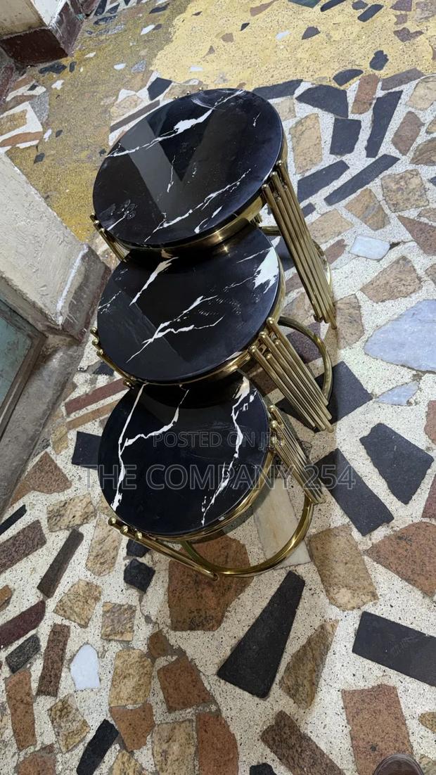 Pure Marble 3 in 1 Pieces Coffee Table for Home and Hotel Use - thumbnail 3