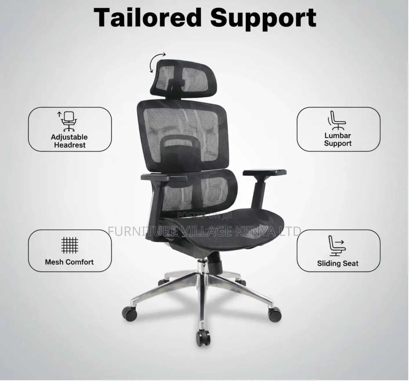 Office Mesh Seat With Footrest