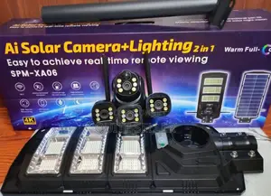 V380 Outdoor Triple Lens Solar CCTV Floodlight Street Camera