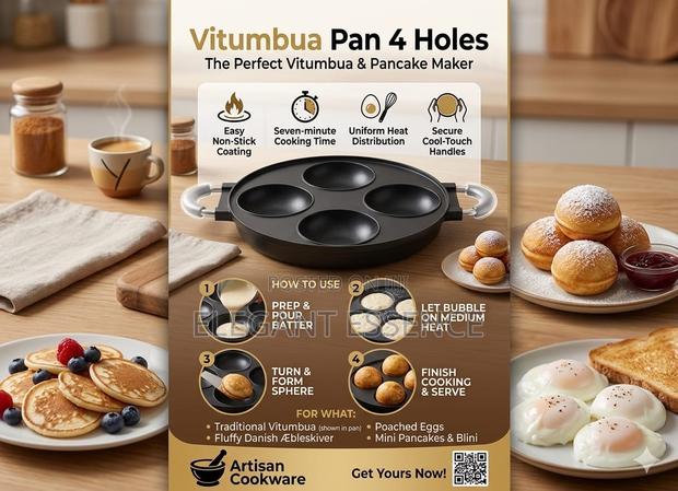 Nonstick Vitumbua Pan Maker With 4 Holes