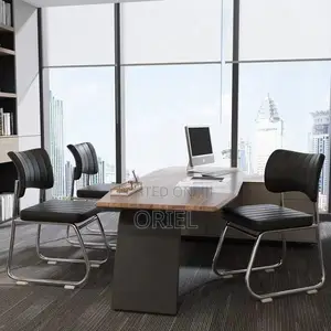 Office Chair : Black Pu Leather Office Chair