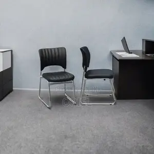 Office Chair : Black Pu Leather Office Chair