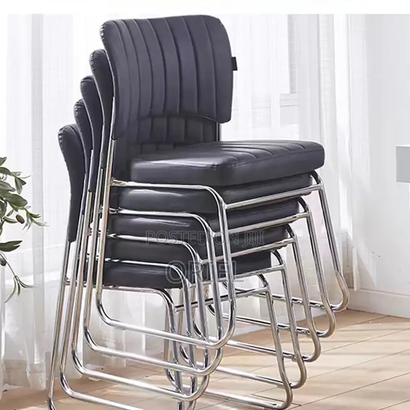 Office Chair : Black Pu Leather Office Chair