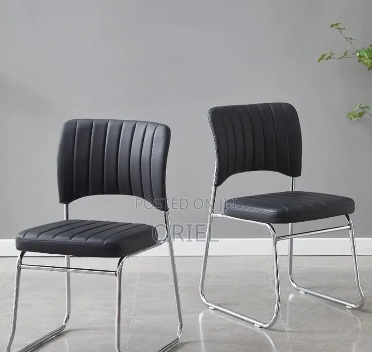 Office Chair : Black Pu Leather Office Chair
