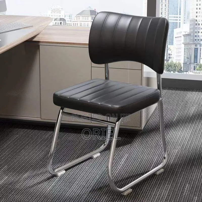 Office Chair : Black Pu Leather Office Chair