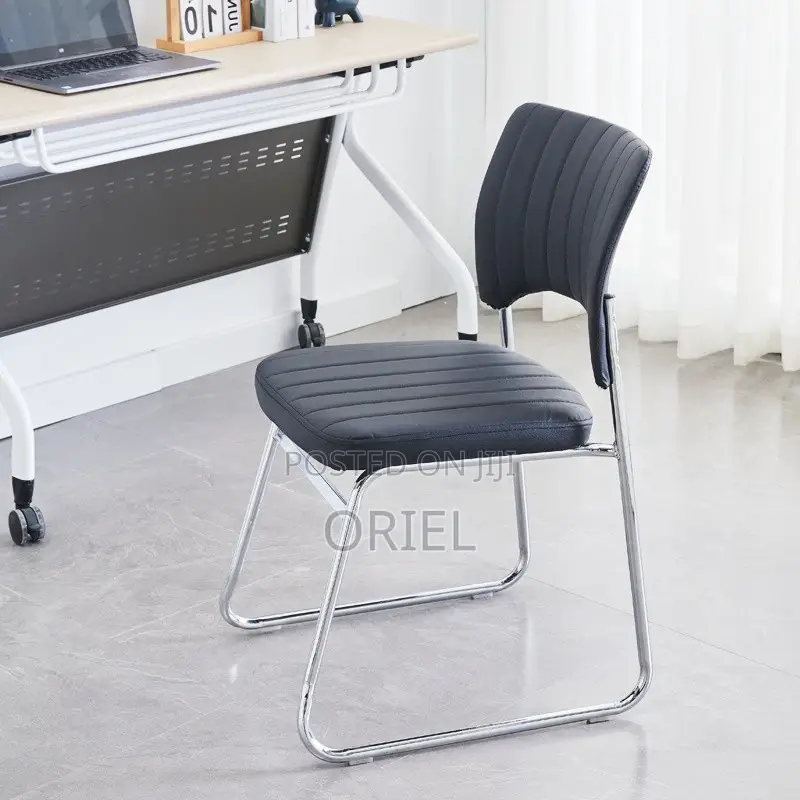 Office Chair : Black Pu Leather Office Chair