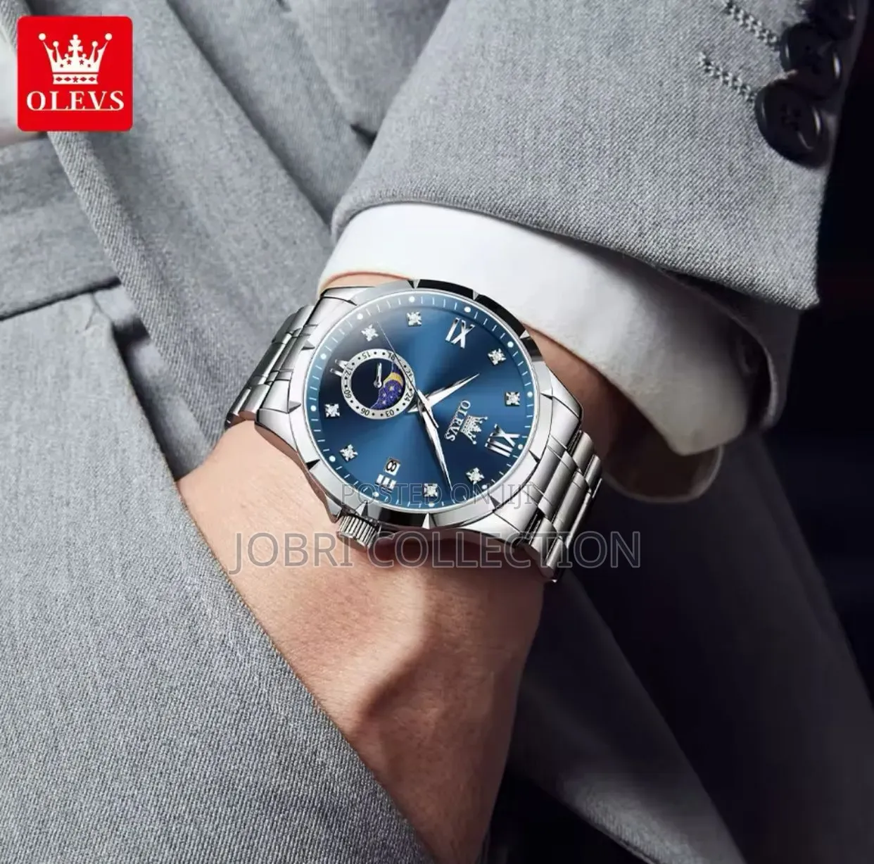 Gents Olevs Blue Face Watches