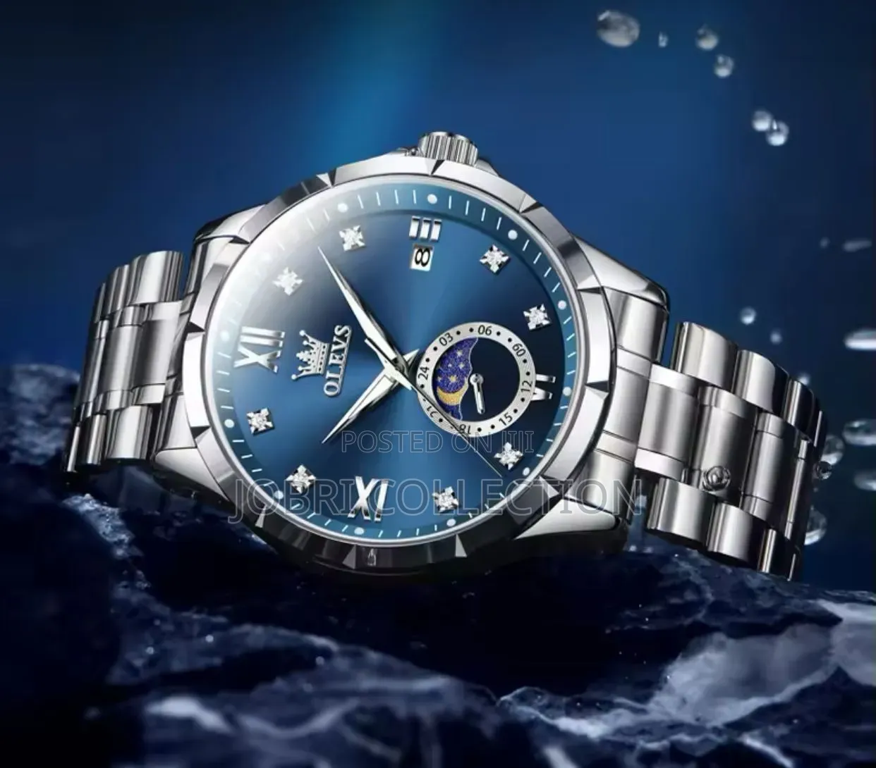 Gents Olevs Blue Face Watches