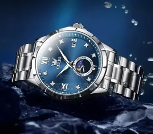 Gents Olevs Blue Face Watches