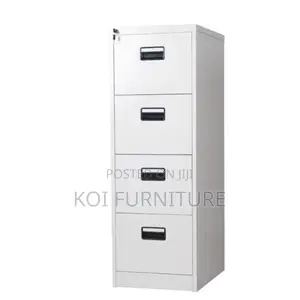Office Cabinet; Four Lockers Grey- White Documents Cabinet