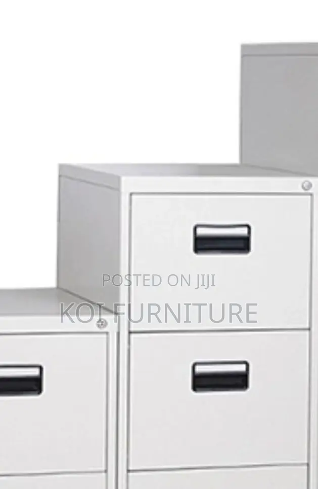 Office Cabinet; Four Lockers Grey- White Documents Cabinet
