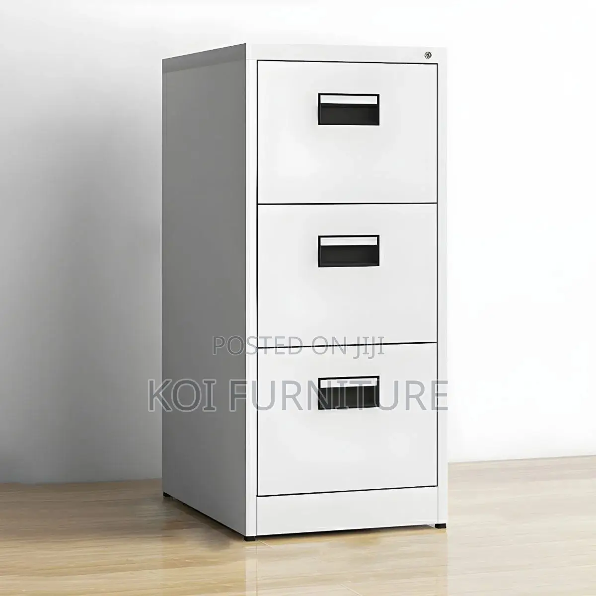 Office Cabinet; Four Lockers Grey- White Documents Cabinet