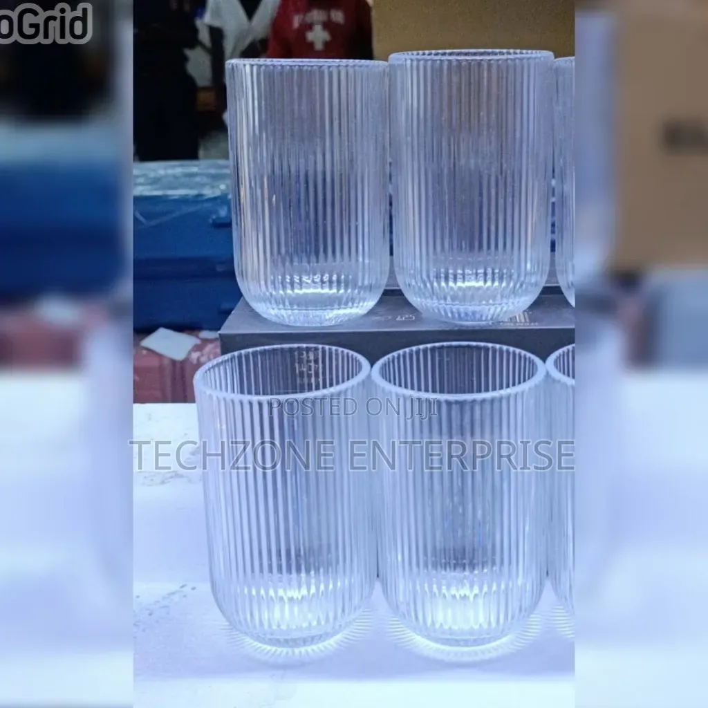 6 Pieces
440ml Ribbed Glasses 