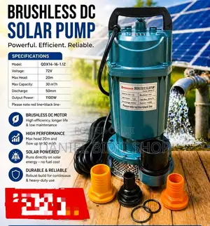 Brushless Dc Solar Submersible Pump 72v 1100w 60ft
