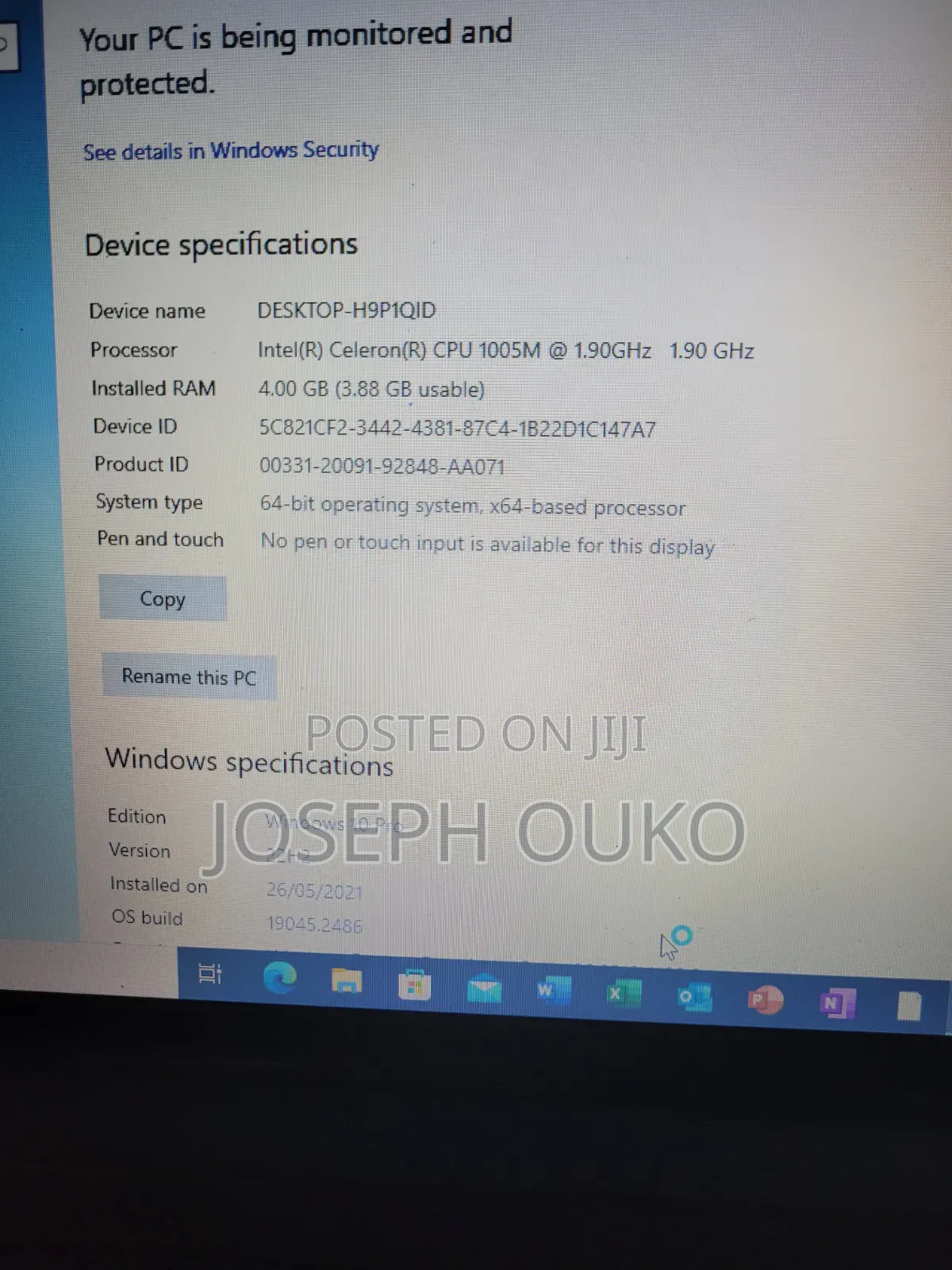 Laptop Toshiba Satellite C50A 4GB Intel Celeron HDD 500GB