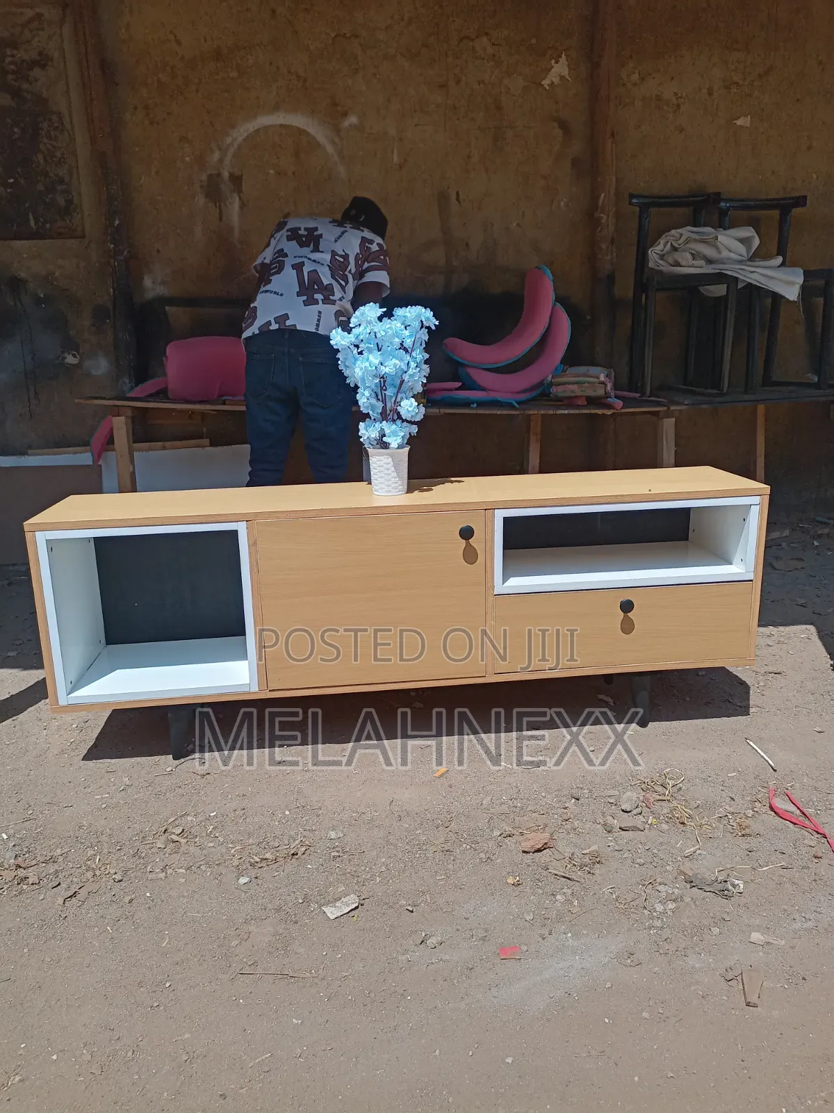 Beech White Combined Tv Stand
