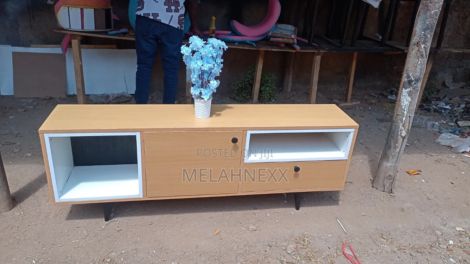 Beech White Combined Tv Stand