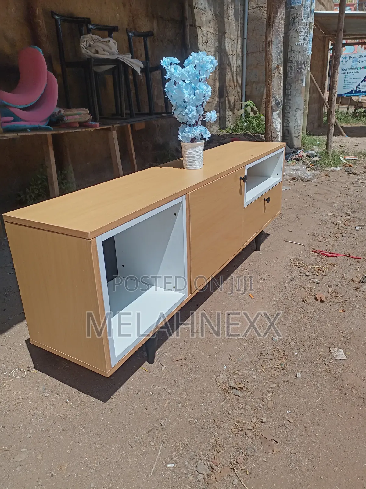Beech White Combined Tv Stand