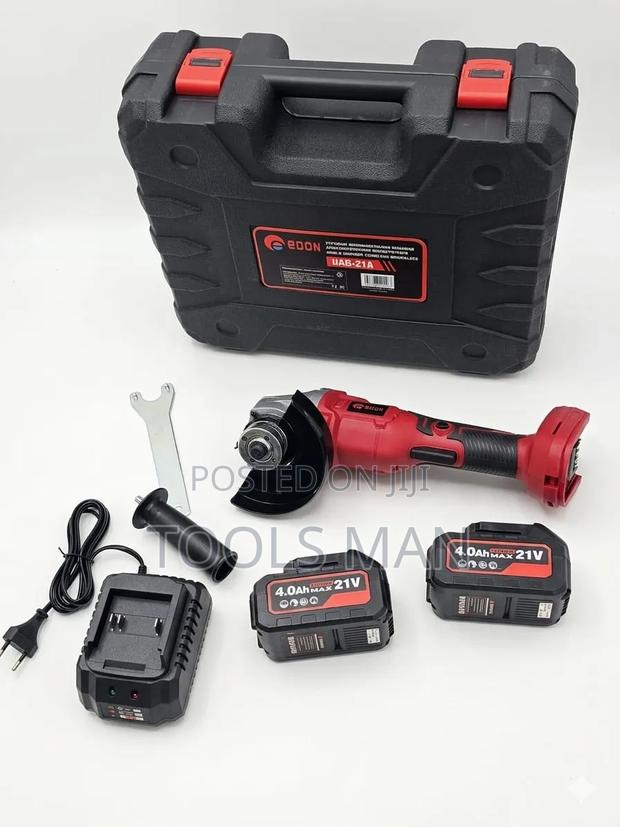 Edon 21v Cordless Angle Grinder - 2 Batteries Case.