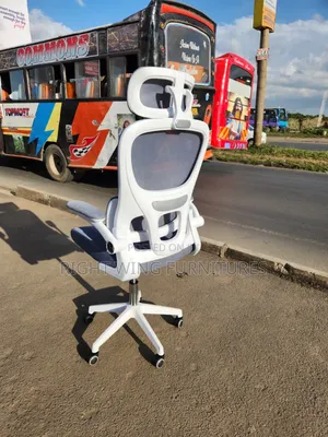 Office Chair White Gray - Strong Office Adjustable