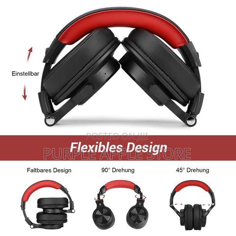 Oneodio A70 Professional Wireless Bluetooth Stereo Headphone Black-Red - thumbnail 3
