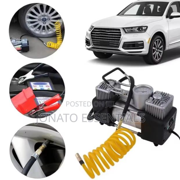 ​2 Cylinder Heavy Duty Car Air Compressor Tire Inflator Pump 12v - thumbnail 2