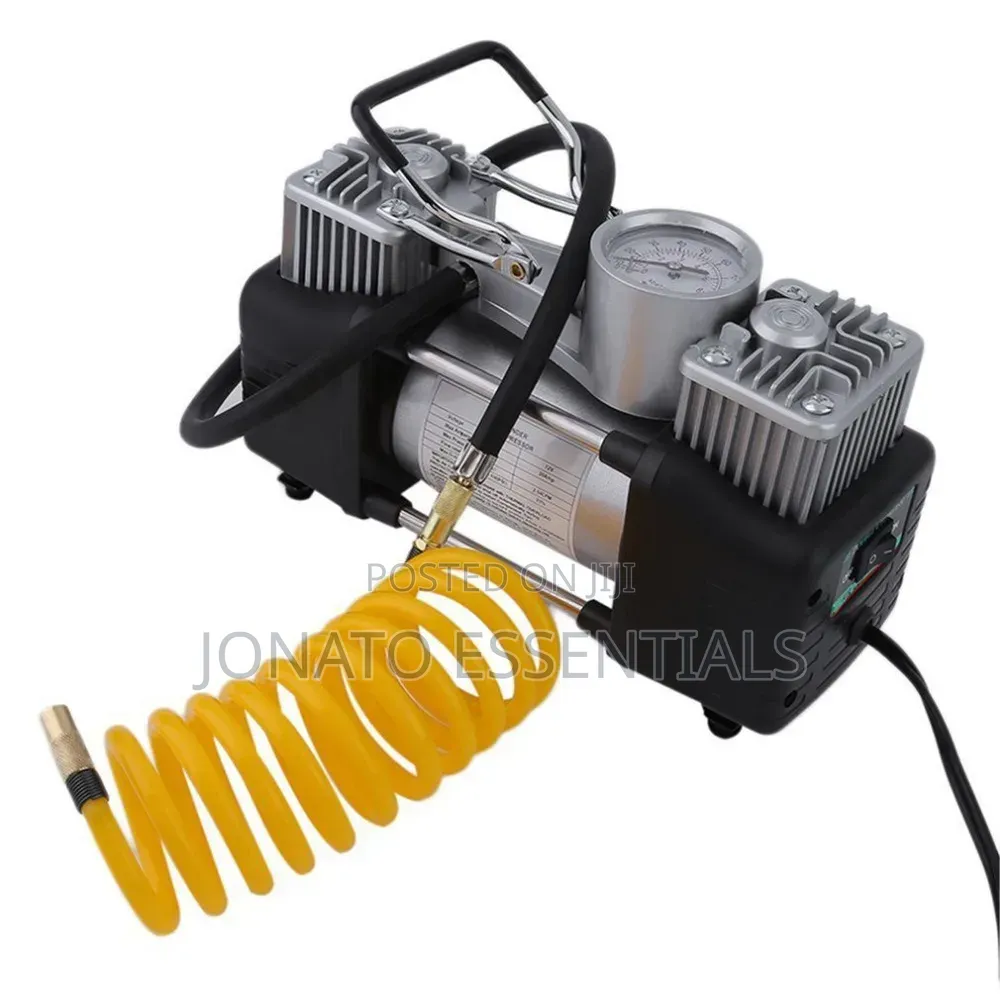 ​2 Cylinder Heavy Duty Car Air Compressor Tire Inflator Pump 12v