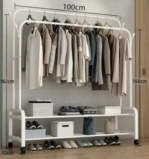 Advanced Double Layer Garment Rack Floor Standing Clothes Hanger
