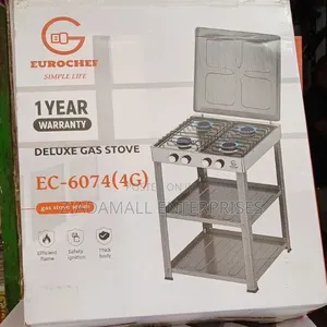 Eurochef 4 Burner Gas Cooker and Storage Shelves,Full Gas