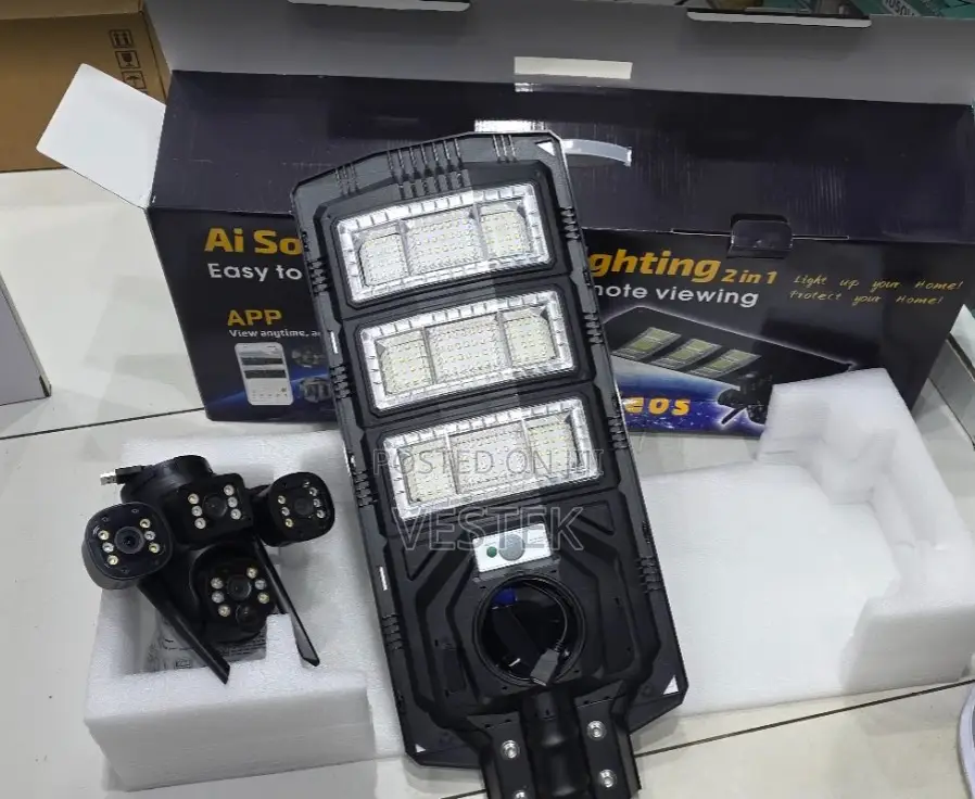 Triple Lens Solar Flood Light Camera V380 Pro Wireless Security System