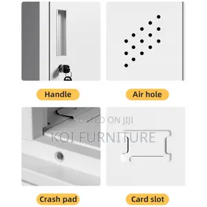 Storage Units; White Narrow 3-Door Steel Storage Wardrobe