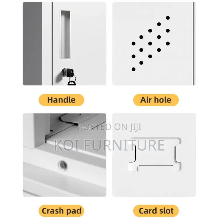 Storage Units; White Narrow 3-Door Steel Storage Wardrobe