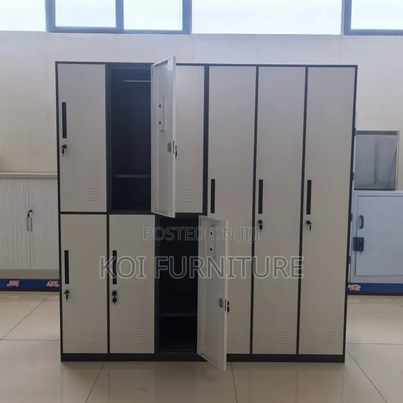 Storage Units; White Narrow 3-Door Steel Storage Wardrobe