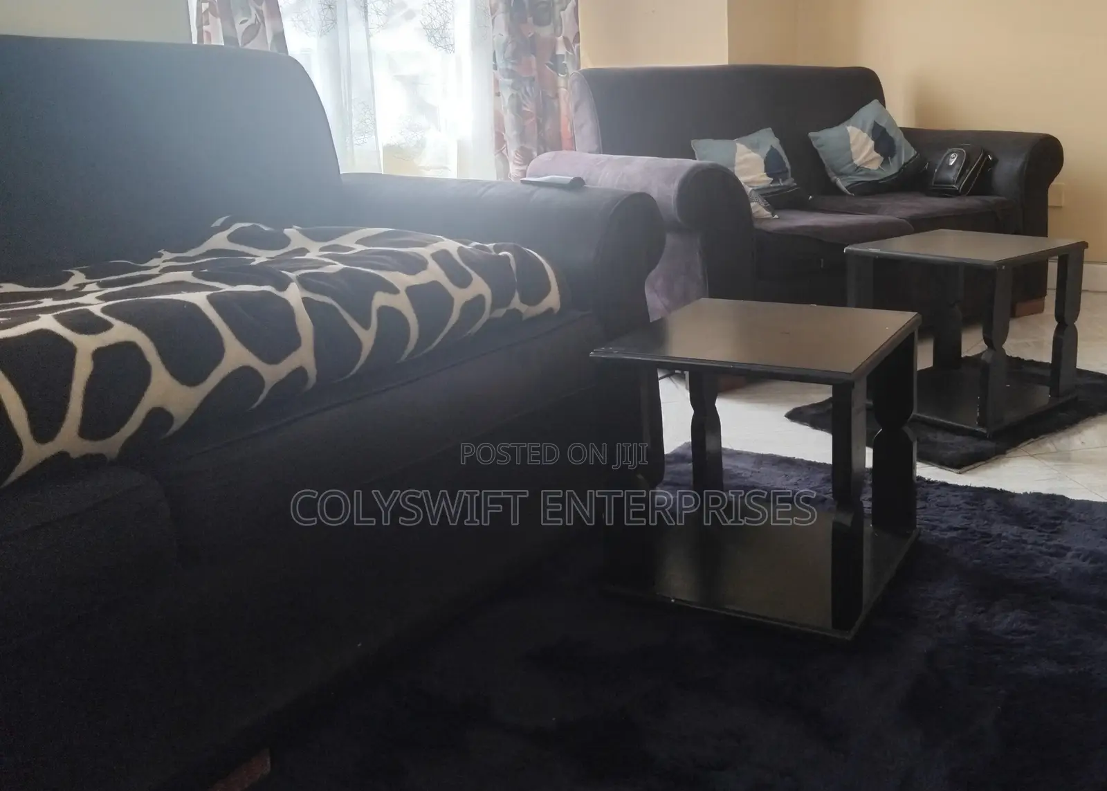 5 Black Sofa Seater .
