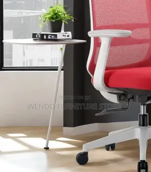 Office Chairs; Ergonomic Mesh Fabric Office Chair With Red Backrest