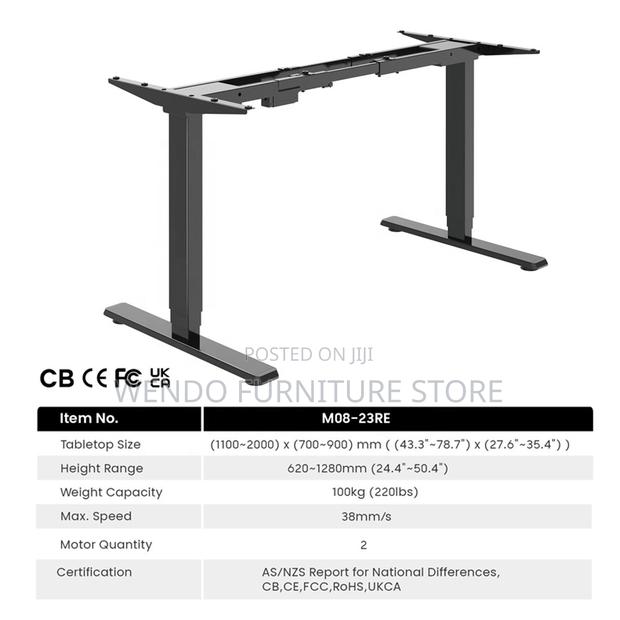 Office Table; 120cm Electric Office Workstation Adjustable Desk - thumbnail 5