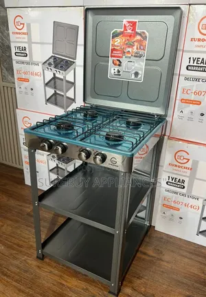 Eurochef 4 Burner Full Gas Cooker With Shelves