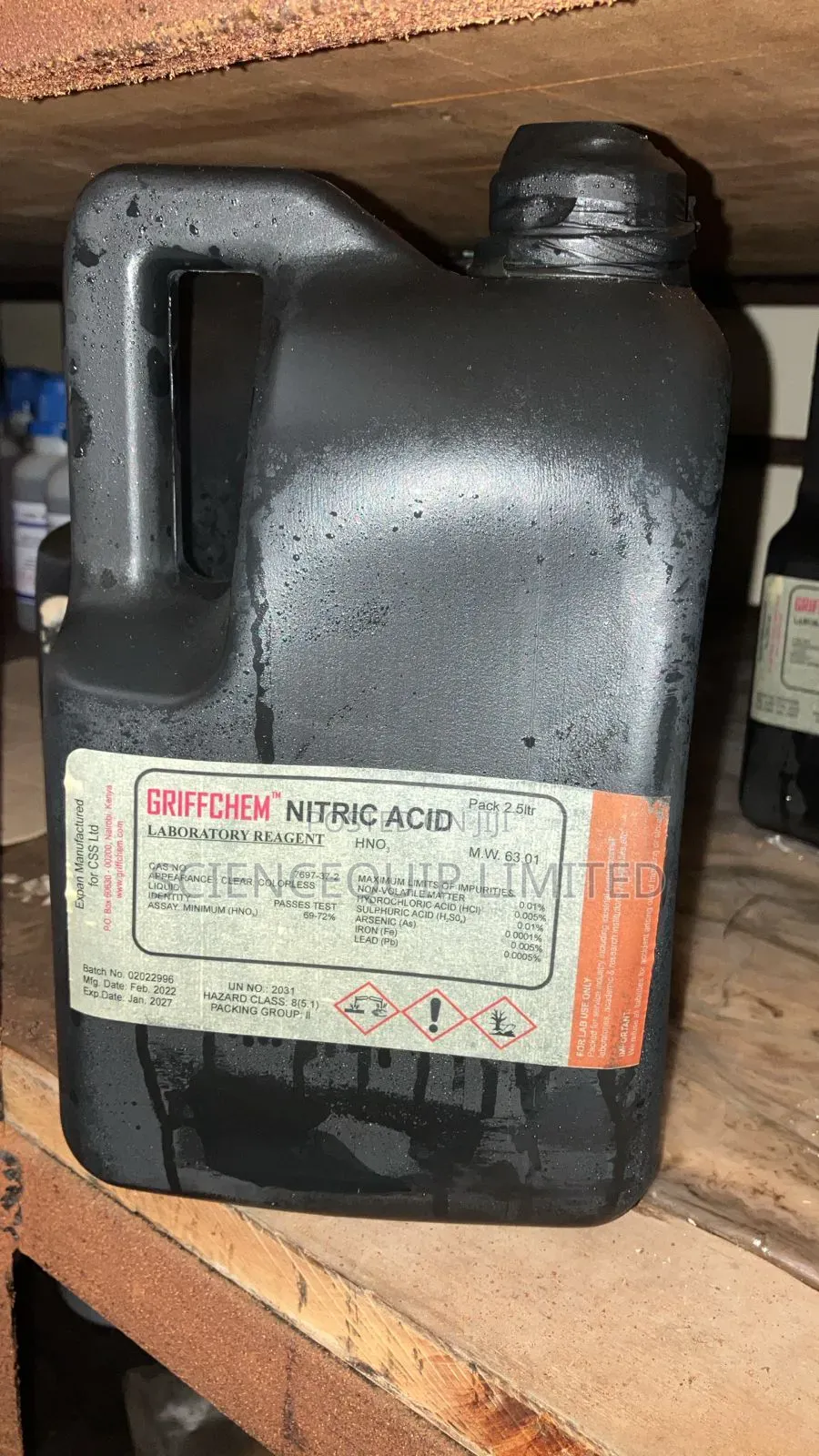 Nitric Acid 2.5lt L/P 69 - 72% Griffchem