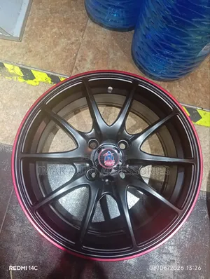 Sharks Custom Alloy Wheels - Matte Black/Red Sport Rims