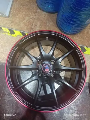 Sharks Custom Alloy Wheels - Matte Black/Red Sport Rims