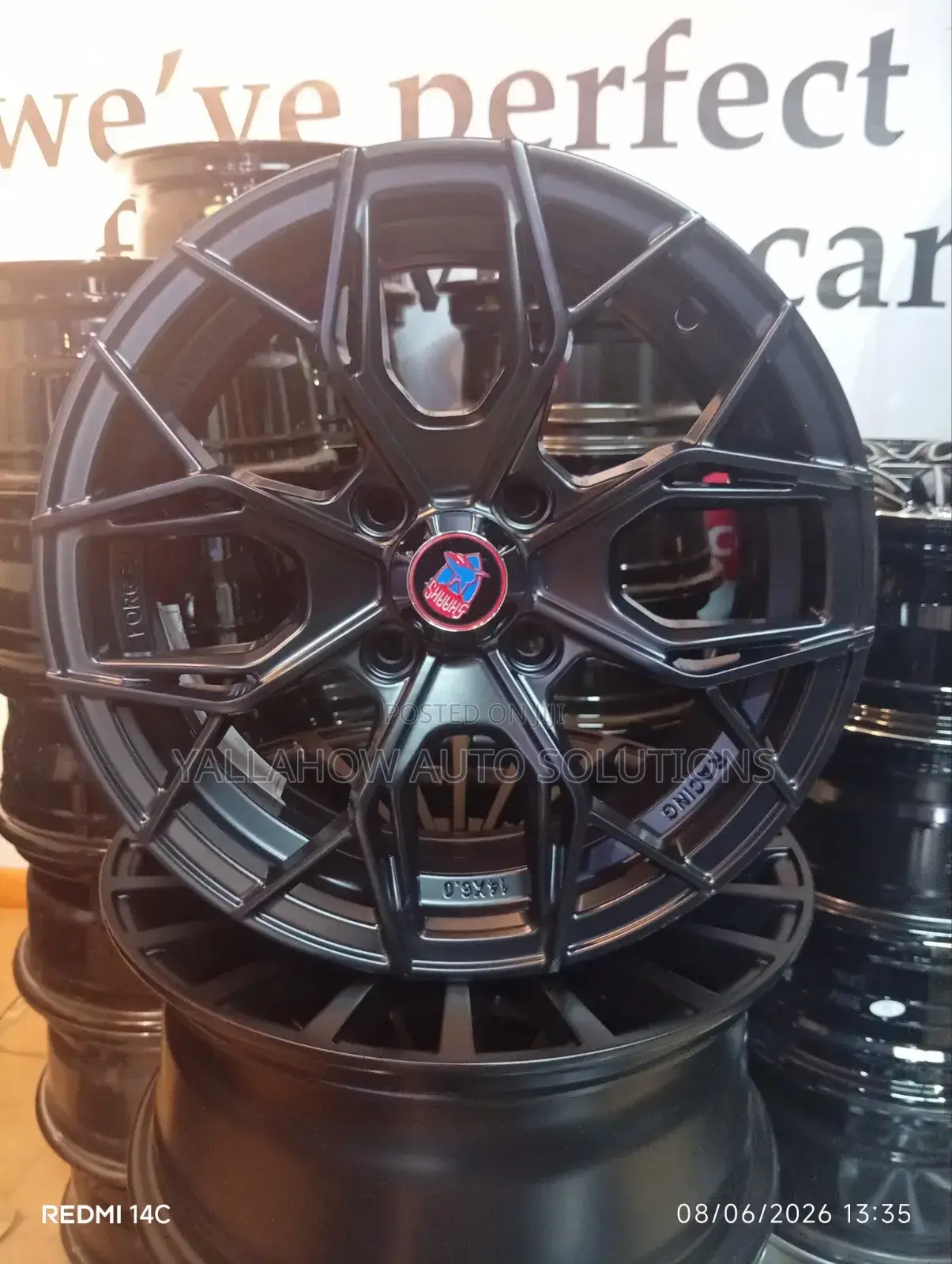 Sharks Racing Rims - 14" Matte Black Alloy Wheels