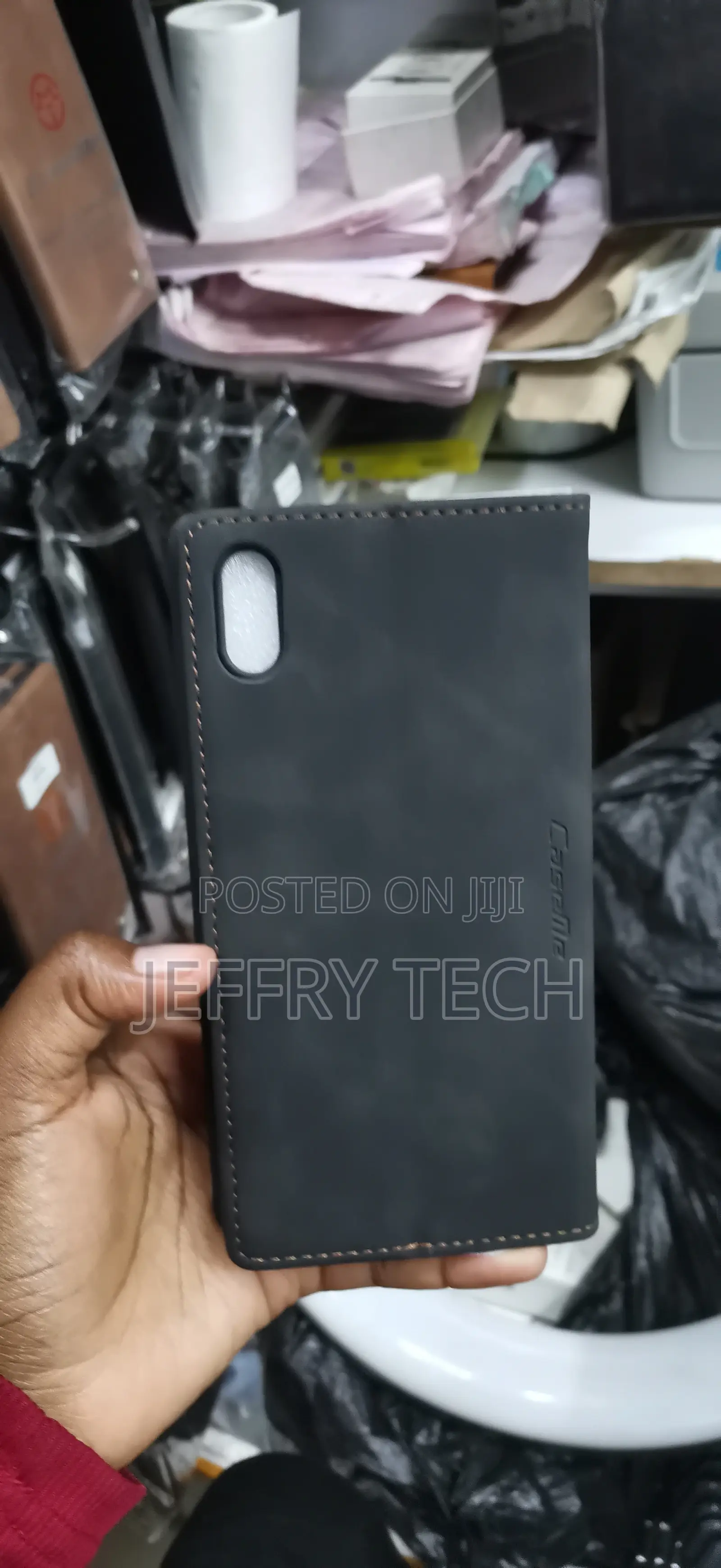 Retro Flip Wallet Case With Suede Leather and a Small Metallic Emblem