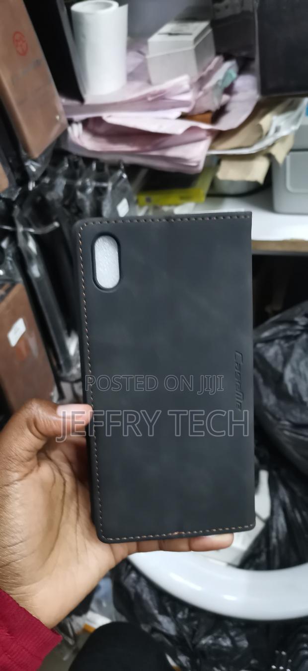 Retro Flip Wallet Case With Suede Leather and a Small Metallic Emblem - thumbnail 2