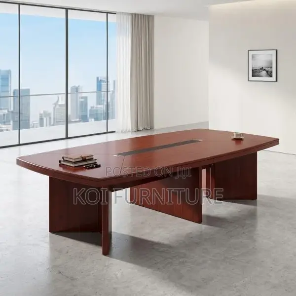 Office Table : 2.4m Mahogany-Finished Conference Table
