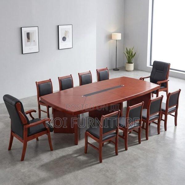 Office Table : 2.4m Mahogany-Finished Conference Table - thumbnail 4